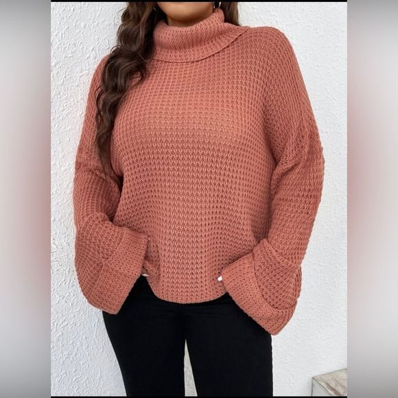 Plus Turtleneck wide sleeve sweater - Picture 2 of 2